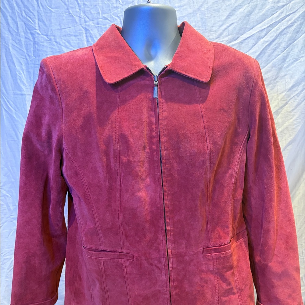 St. John's Bay Women's Deep Pink Suede Jacket